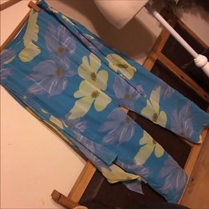 Marisol beach Sarong Pants w/sash tie waist NWT L